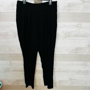 Ellen Tracy Black Paper Bag Straight Leg Trouser
